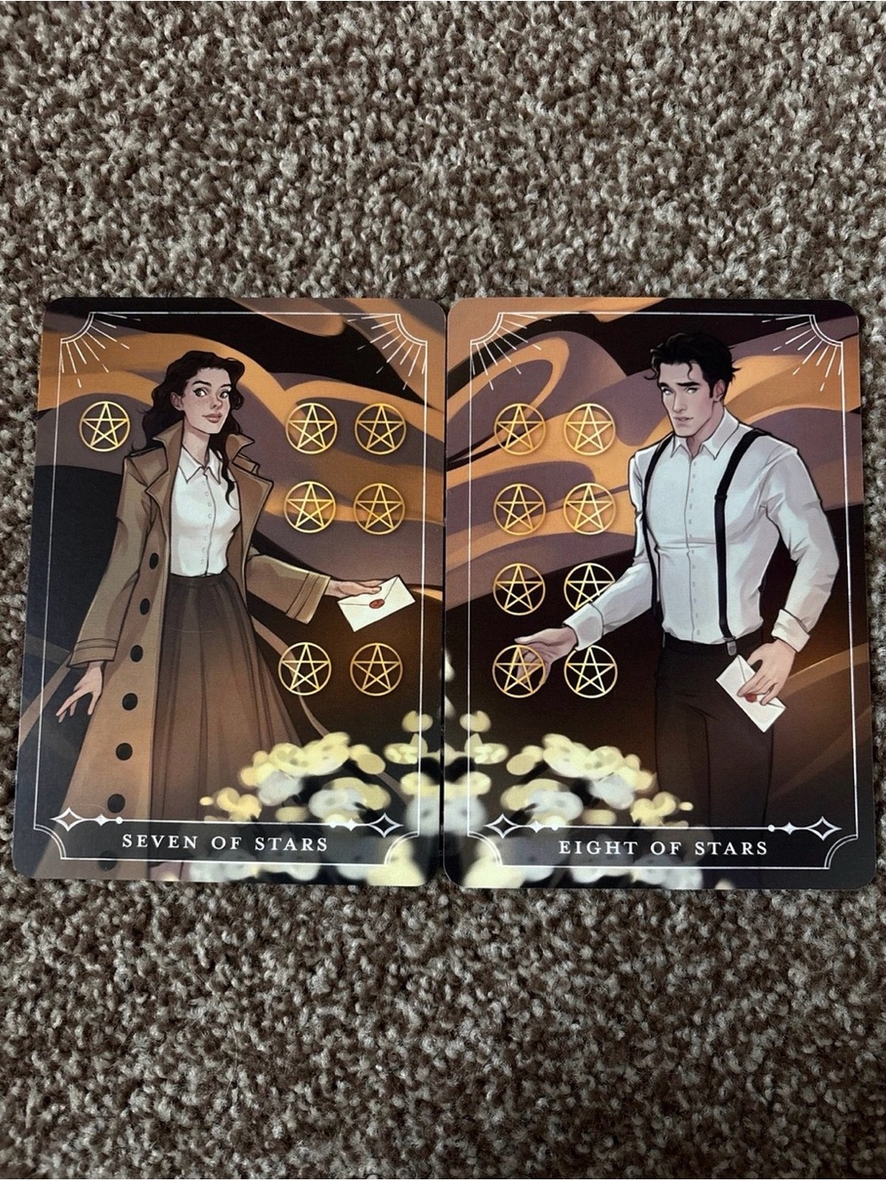 fairyloot divine rivals seven of stars and eight of stars tarot cards